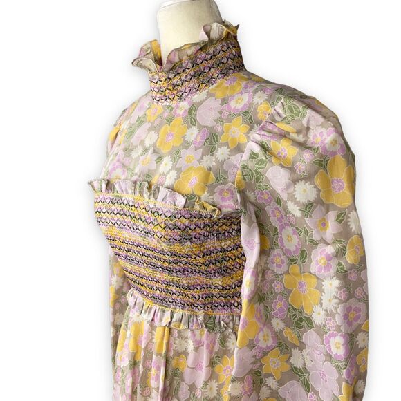 Marcel Fenez by Roland Klein Authentic Vintage 1970s Prairie Maxi Hostess Dress - Picture 7 of 14
